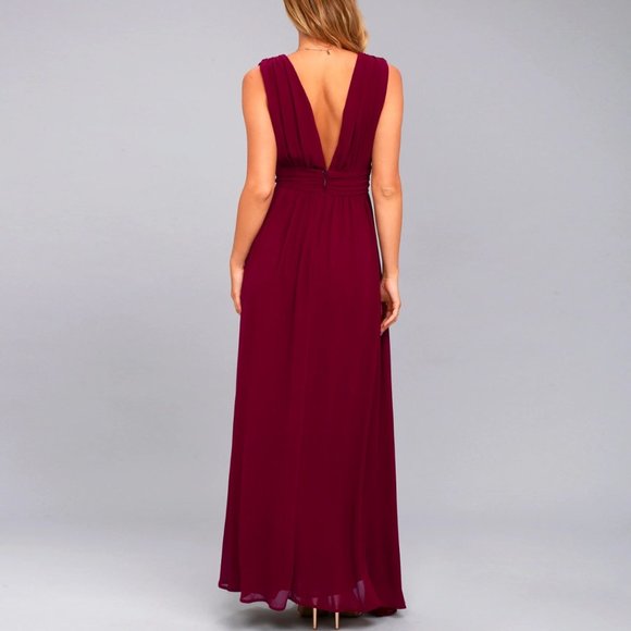 Heavenly Hues Burgundy Maxi Dress - Picture 4 of 5